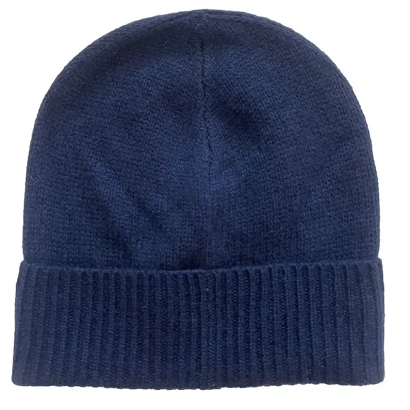 Charter Club Cashmere Cuffed Beanie Hat Women's One Size Navy 100% CASHMERE - Picture 5 of 11